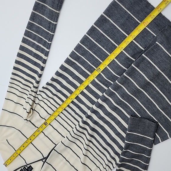 Cynthia Rowley 100% Extrafine Merino Wool Open Front Long  Cardigan Cream Grey M - Picture 7 of 8